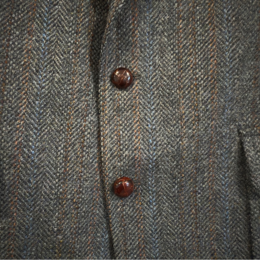 VTG Garfinckel’s Wool Blazer Sport Jacket Herringbone Gray Men Size 41 Old Money - Picture 5 of 13